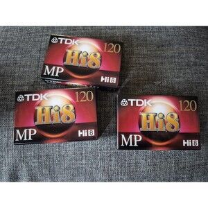 TDK Hi8 MP120 P6-120H8MP Camcorder Videotapes Sealed - Lot of 3 Sealed New Hi8